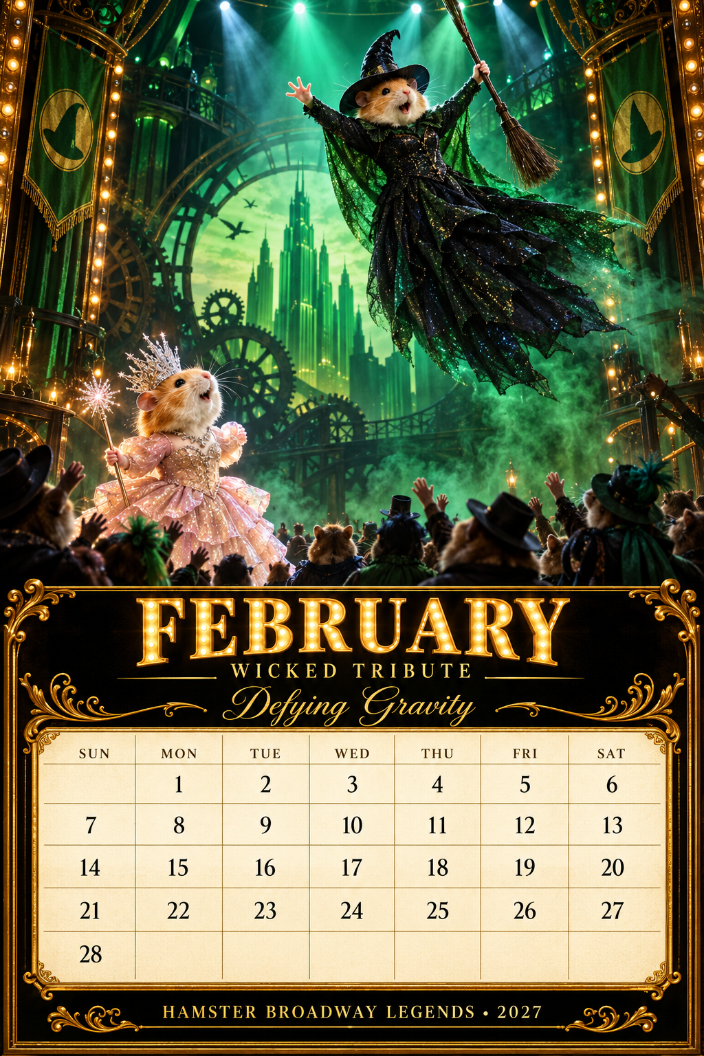Hamster Broadway Legends “12 Iconic Shows, 12 Legendary Moments” 2027 Calendar