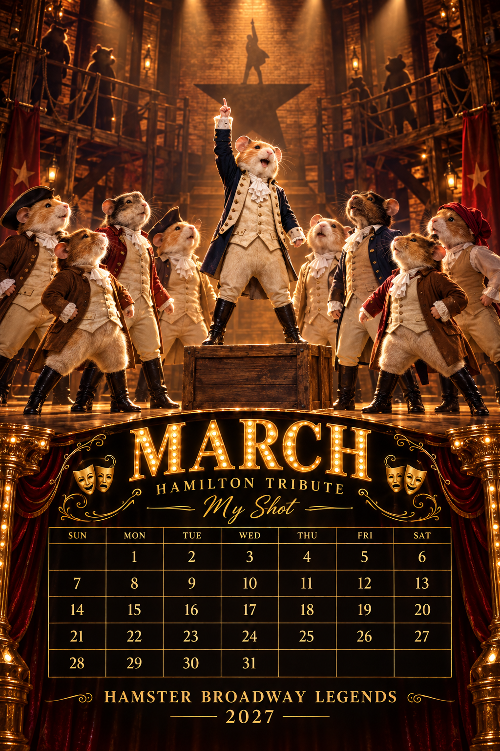 Hamster Broadway Legends “12 Iconic Shows, 12 Legendary Moments” 2027 Calendar