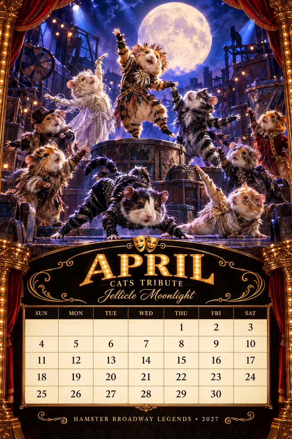 Hamster Broadway Legends “12 Iconic Shows, 12 Legendary Moments” 2027 Calendar