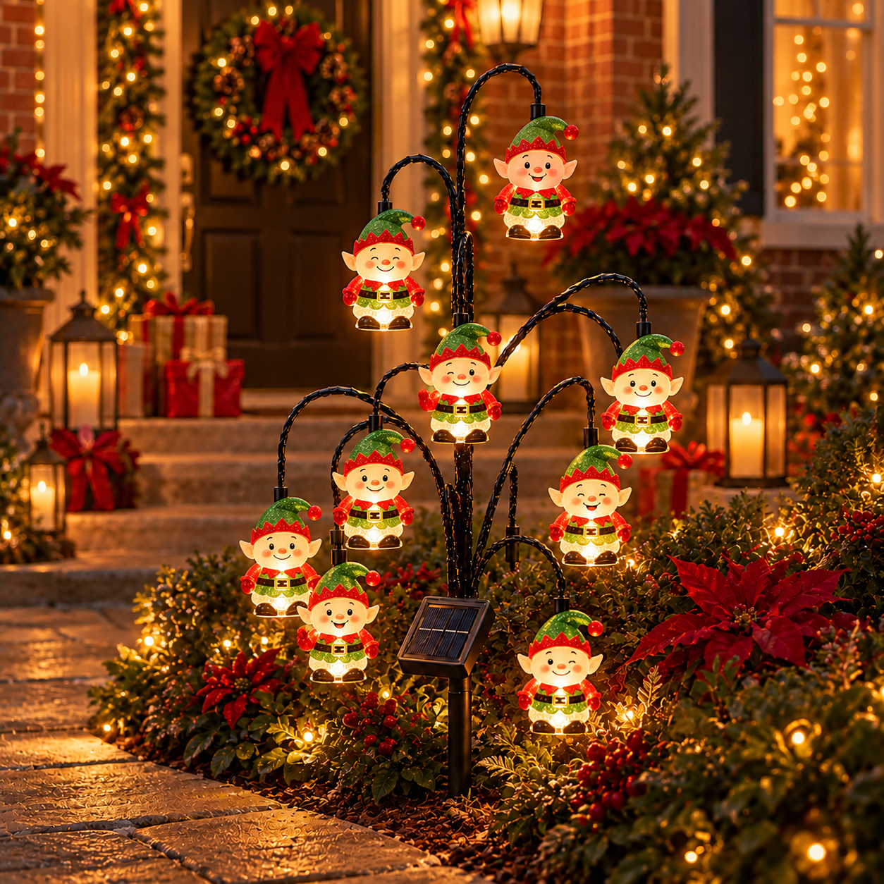 Christmas “Holiday Friends Glow” Character Solar Garden Light Tree