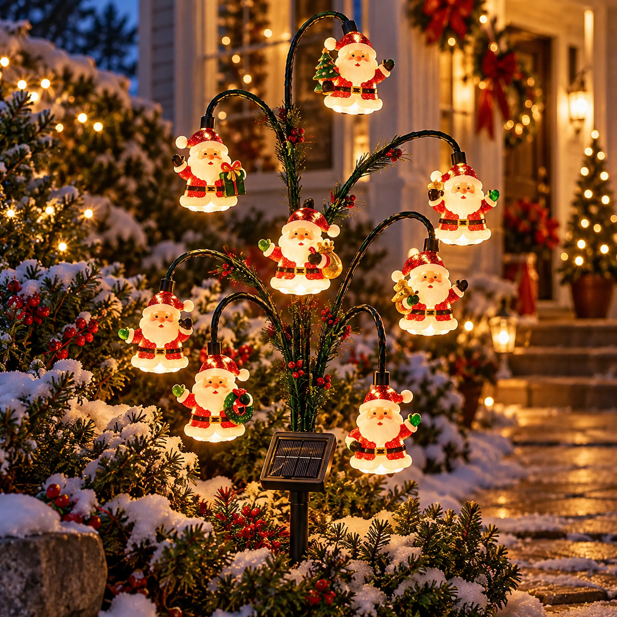 Christmas “Holiday Friends Glow” Character Solar Garden Light Tree