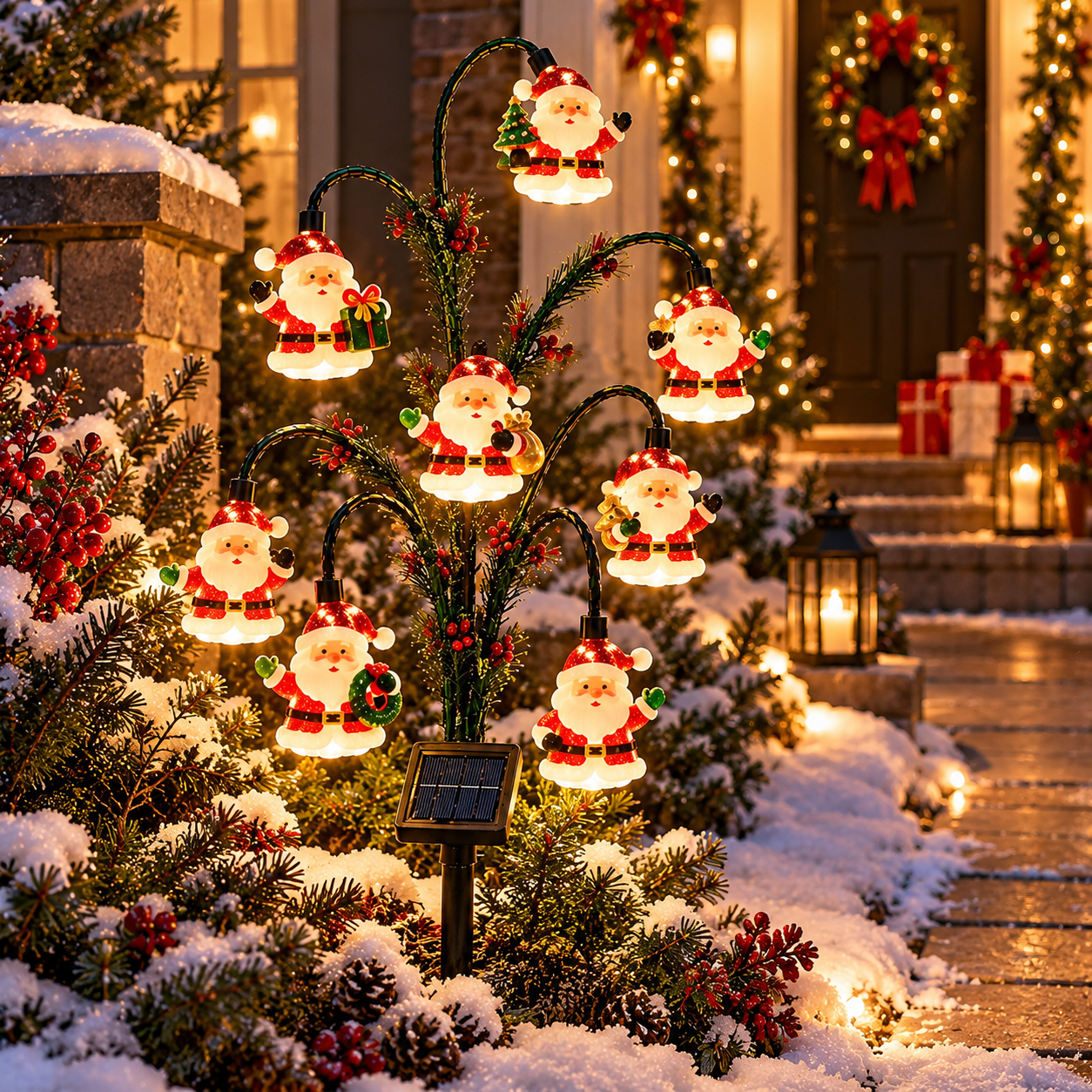 Christmas “Holiday Friends Glow” Character Solar Garden Light Tree