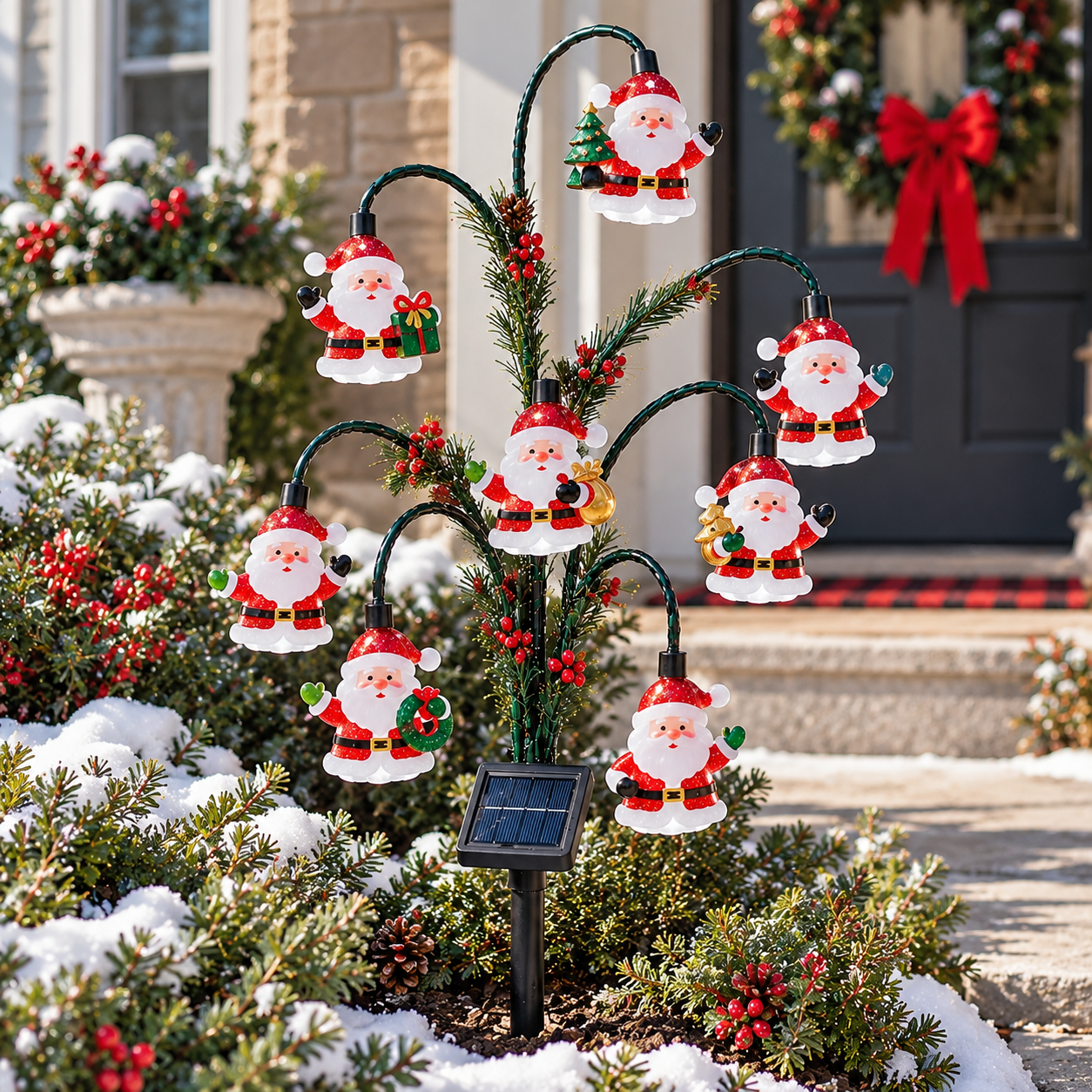 Christmas “Holiday Friends Glow” Character Solar Garden Light Tree
