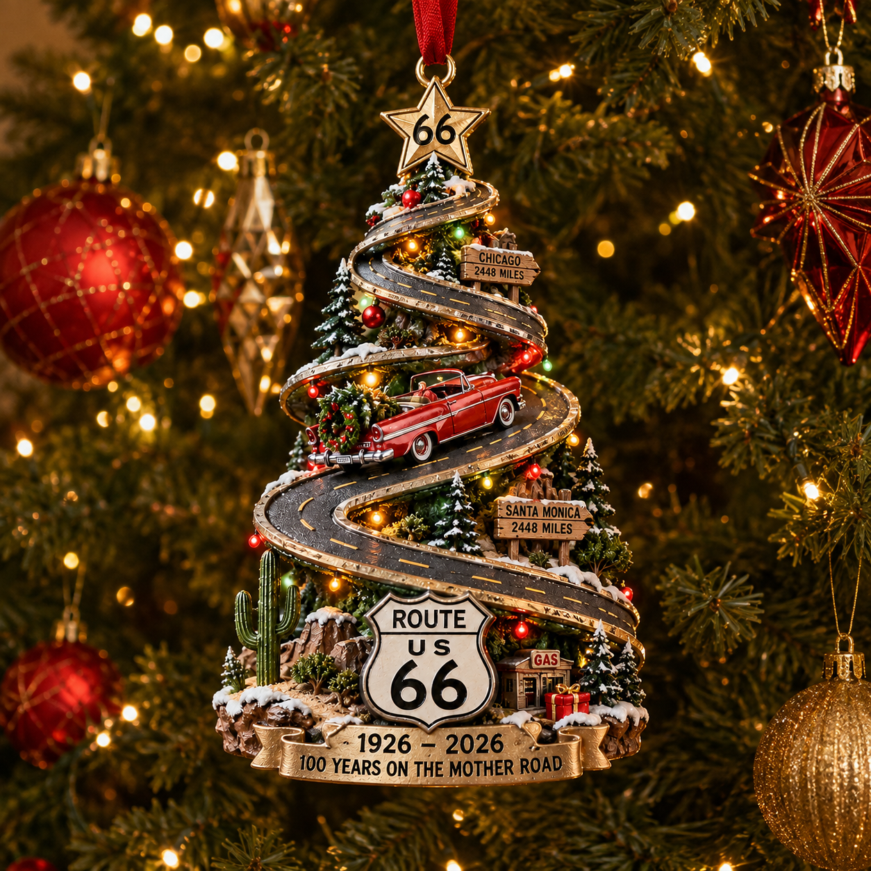 Route 66 100 Years of Memories Along the Mother Road Ornament
