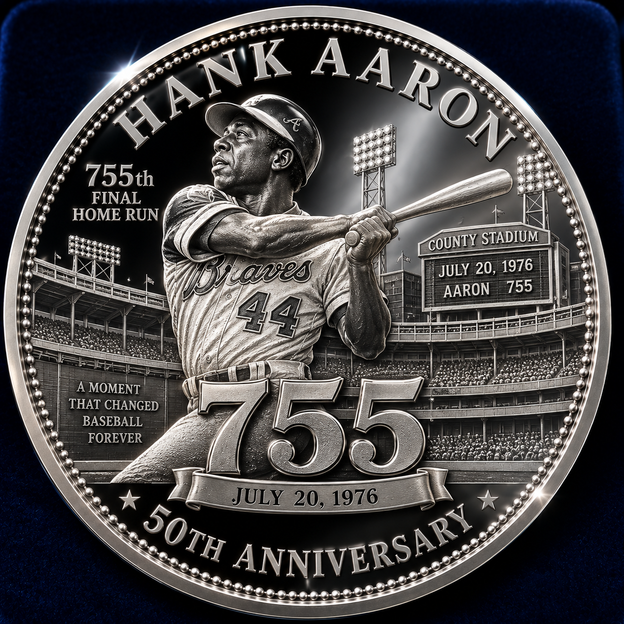 Hank Aaron “755 Forever” 50th Anniversary Legacy Coin