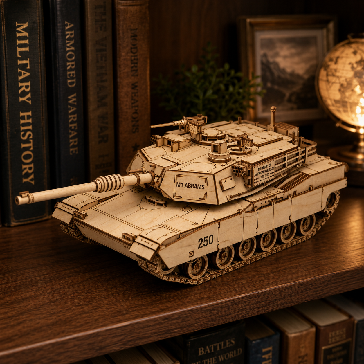 M1 Abrams Main Battle Tank 3D Wooden Puzzle Model – America 250th Anniversary Edition
