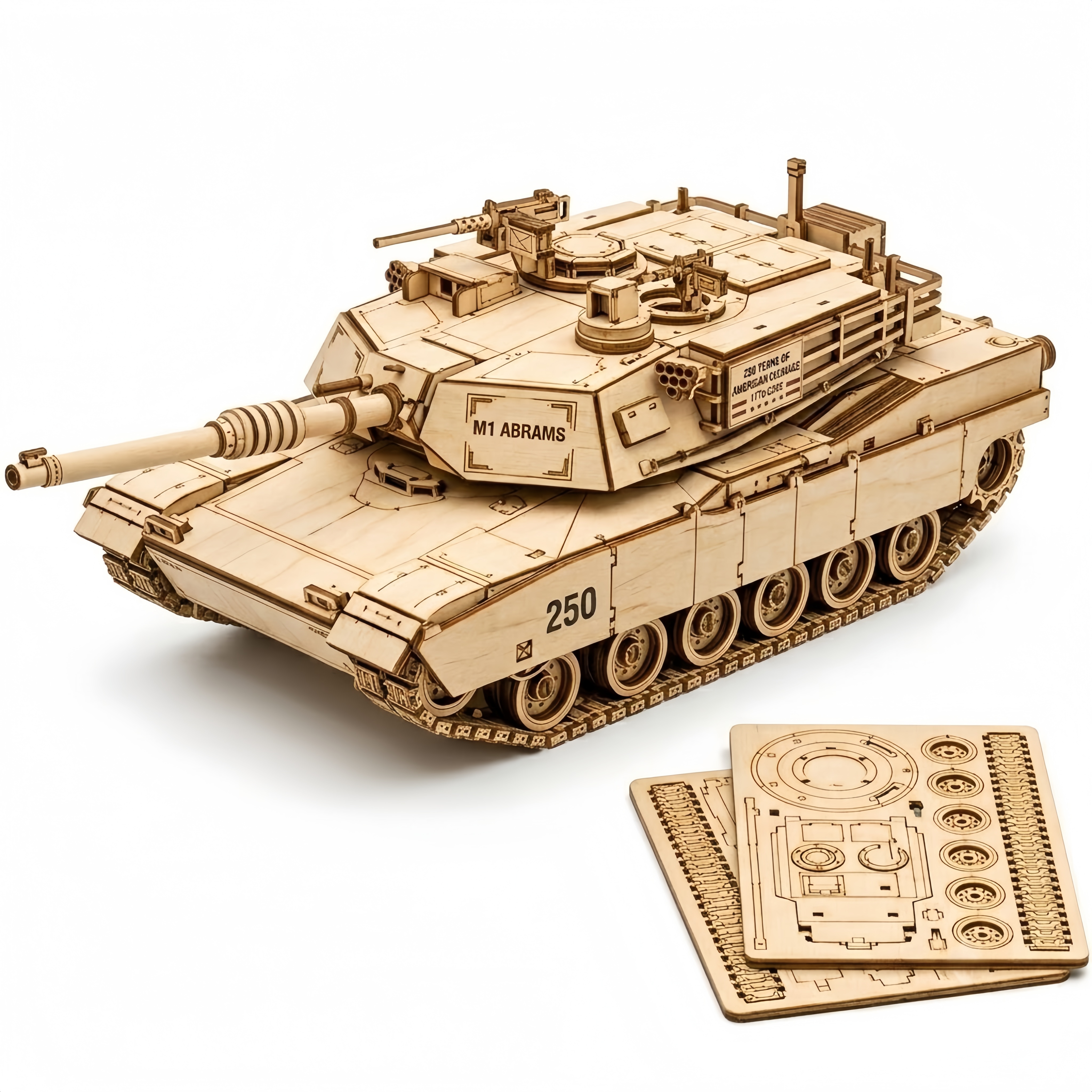 M1 Abrams Main Battle Tank 3D Wooden Puzzle Model – America 250th Anniversary Edition