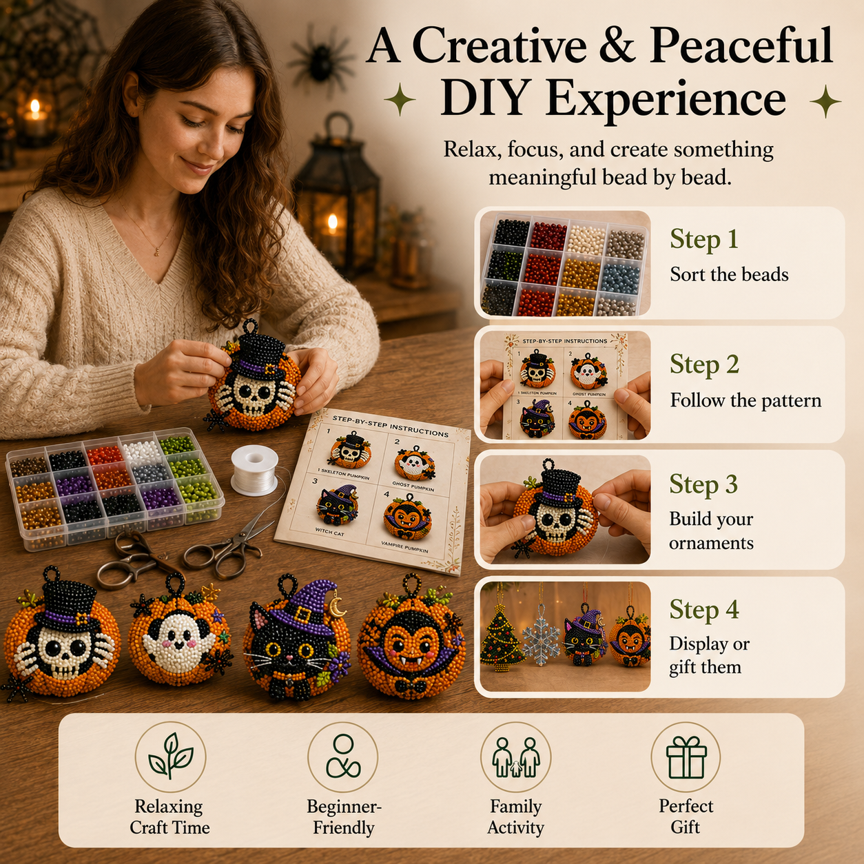 Halloween Pumpkin Ornament DIY Kit