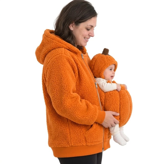 Additional view of Little Pumpkin Close to My Heart Mommy and Baby Hoodie
