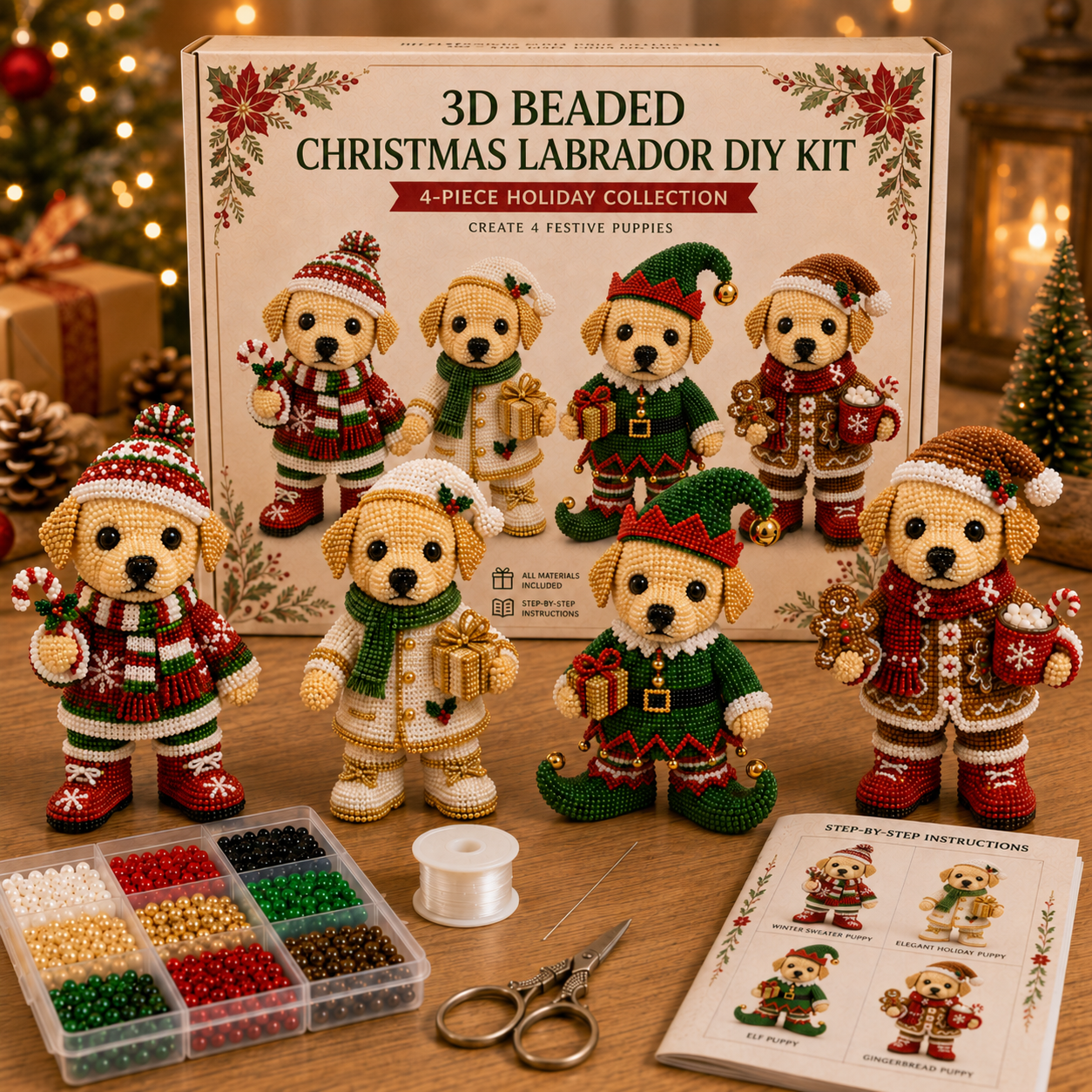 Christmas 3D Beaded Labrador DIY Kit
