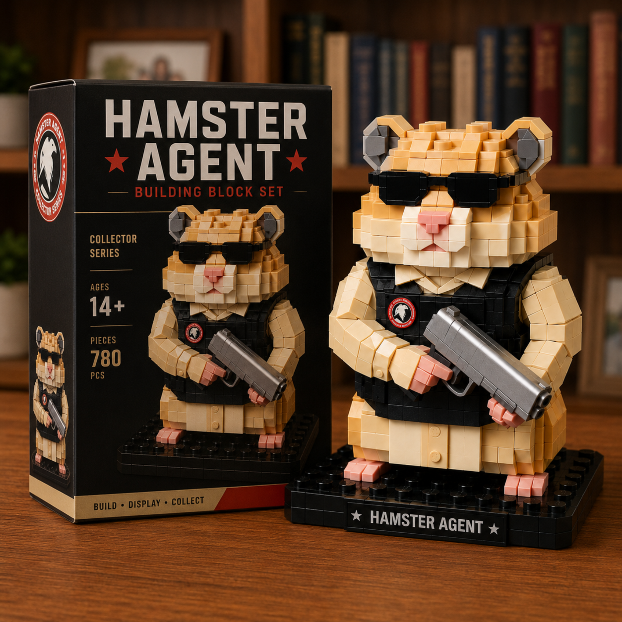 Covert Critter Series: Hamster Agent Building Block Set