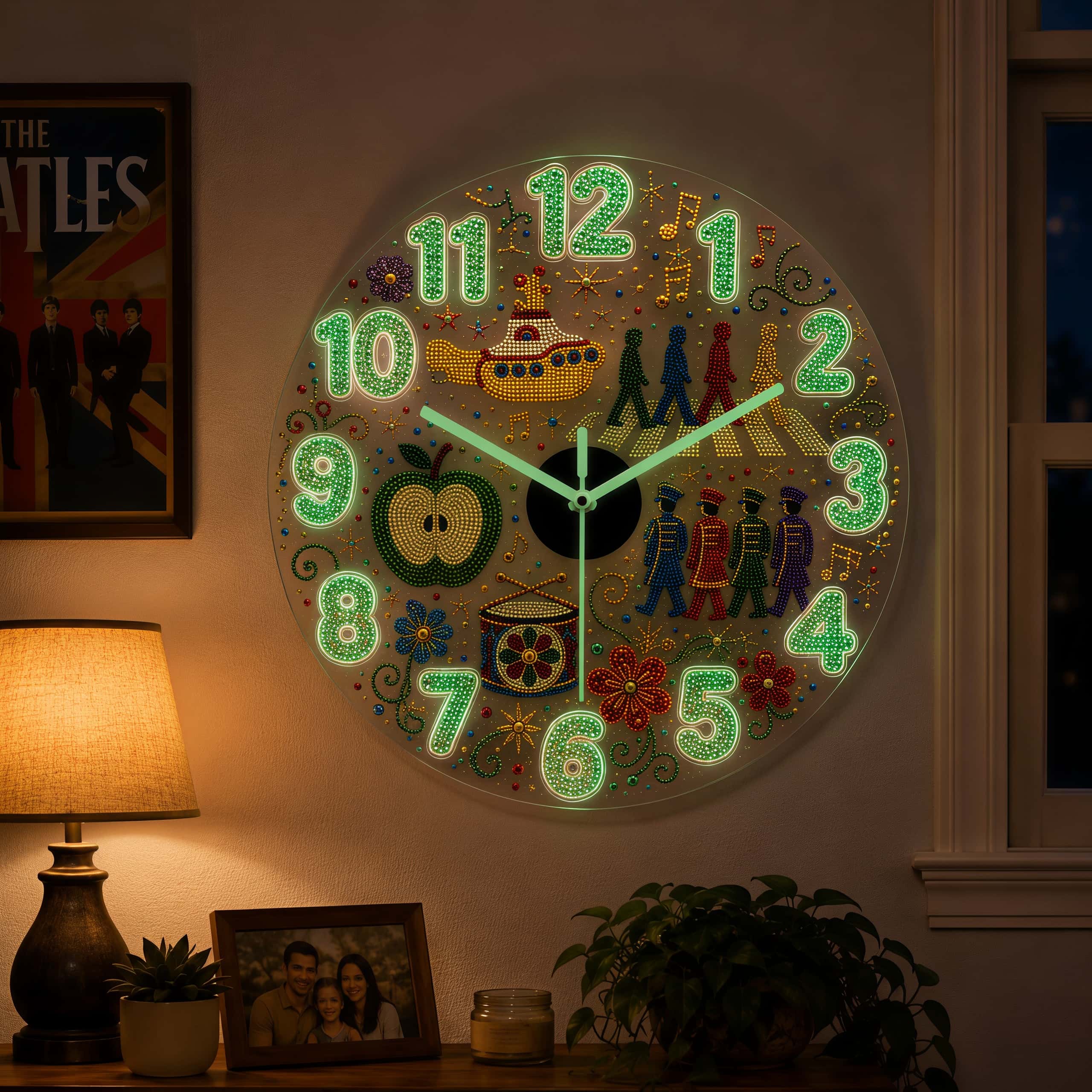 60s Pop Voyage DIY Neon Beaded Wall Clock Art Kit