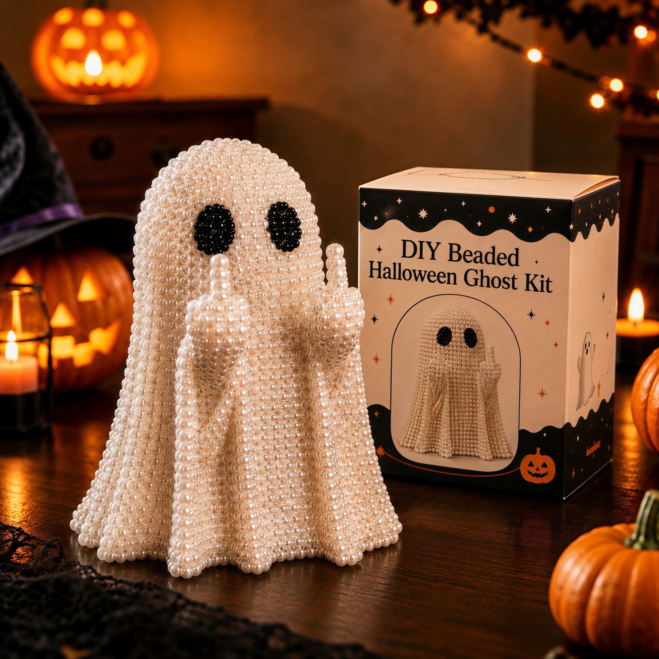 Halloween Ghost Bead DIY Kit Ornament