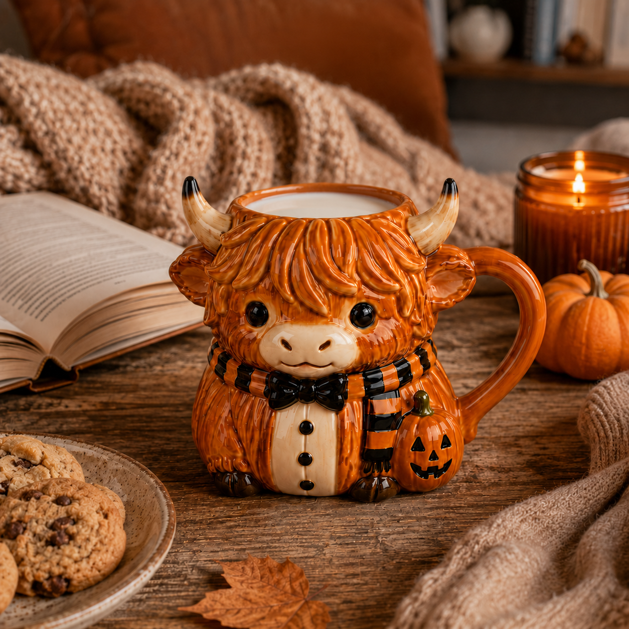 🎃 Cozy Halloween Charm | Highland Halloween Mug Set