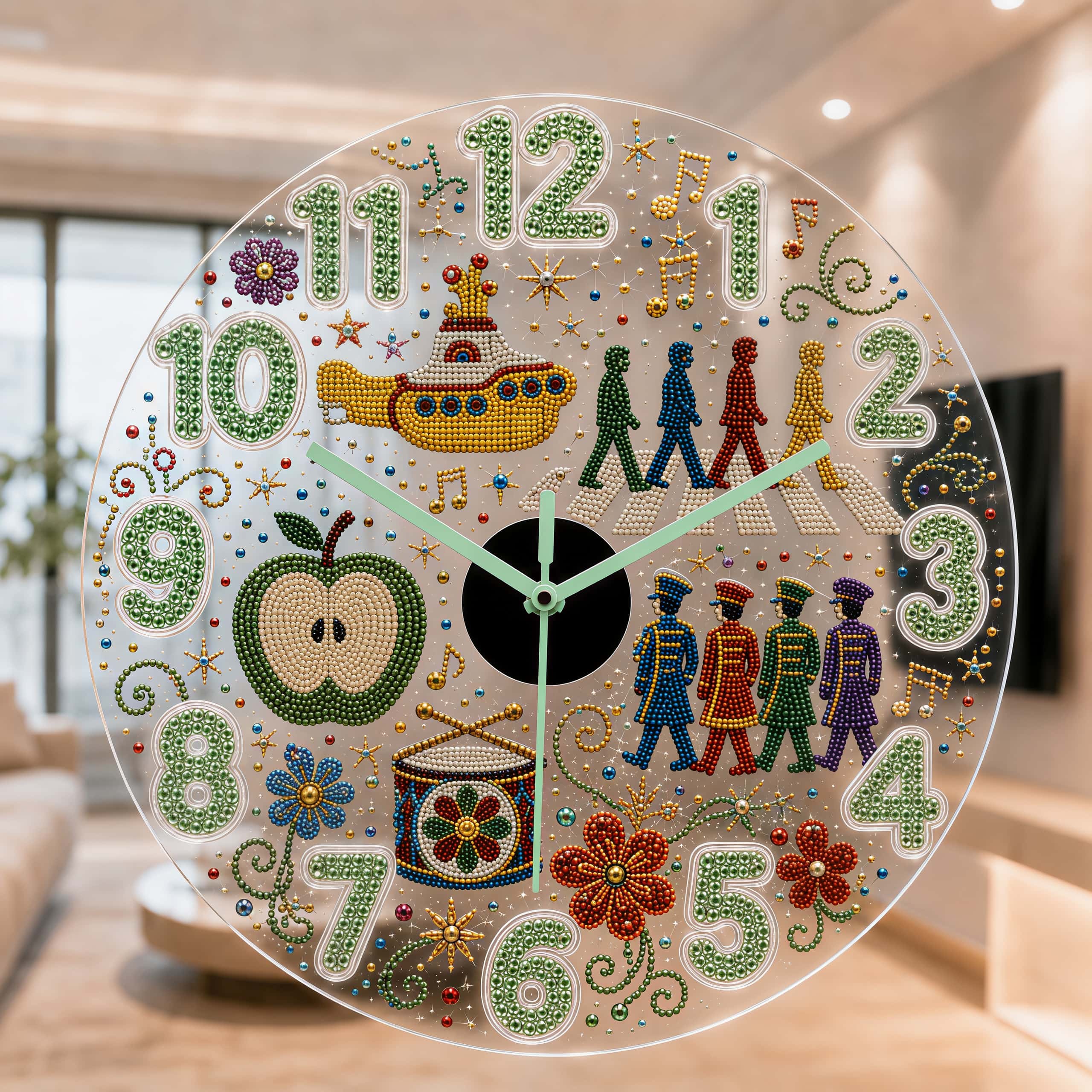60s Pop Voyage DIY Neon Beaded Wall Clock Art Kit