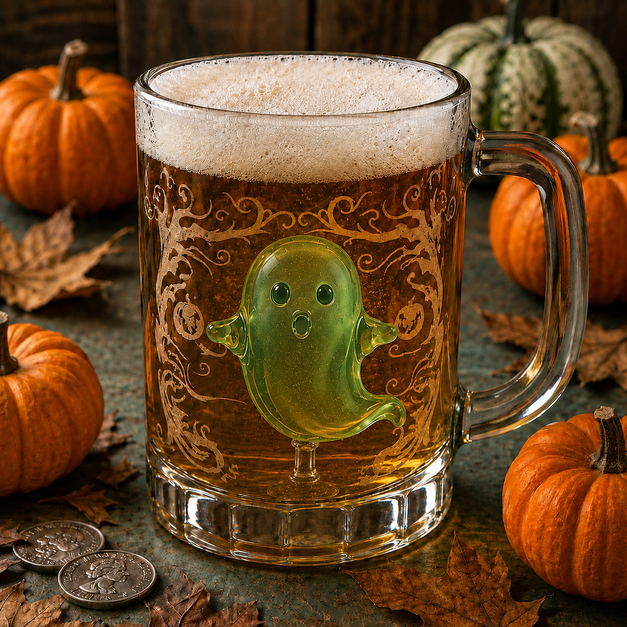 Spooktacular Halloween Glowing Ghost Beer Stein