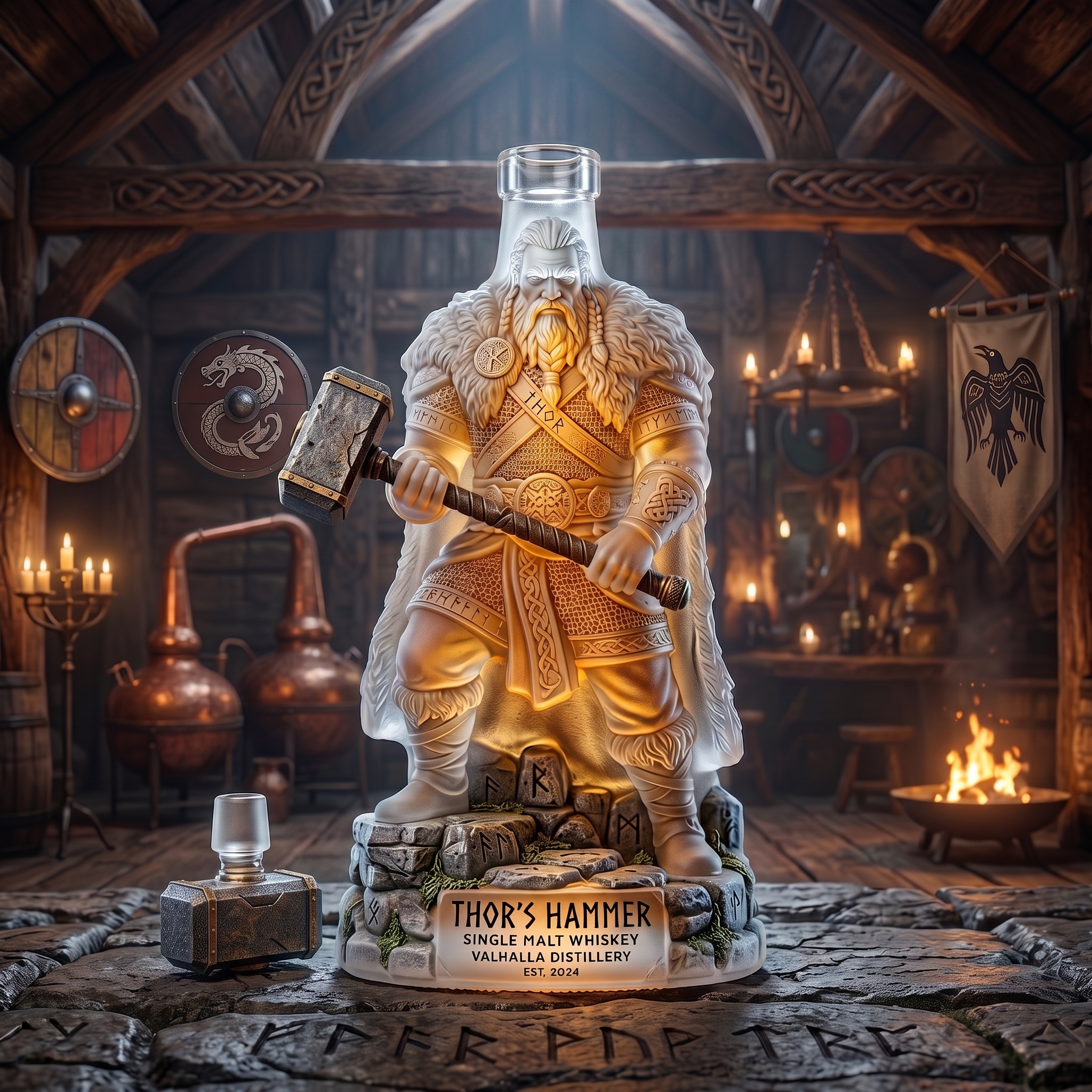 Thor’s Hammer Frosted Whiskey Decanter ⚡🥃