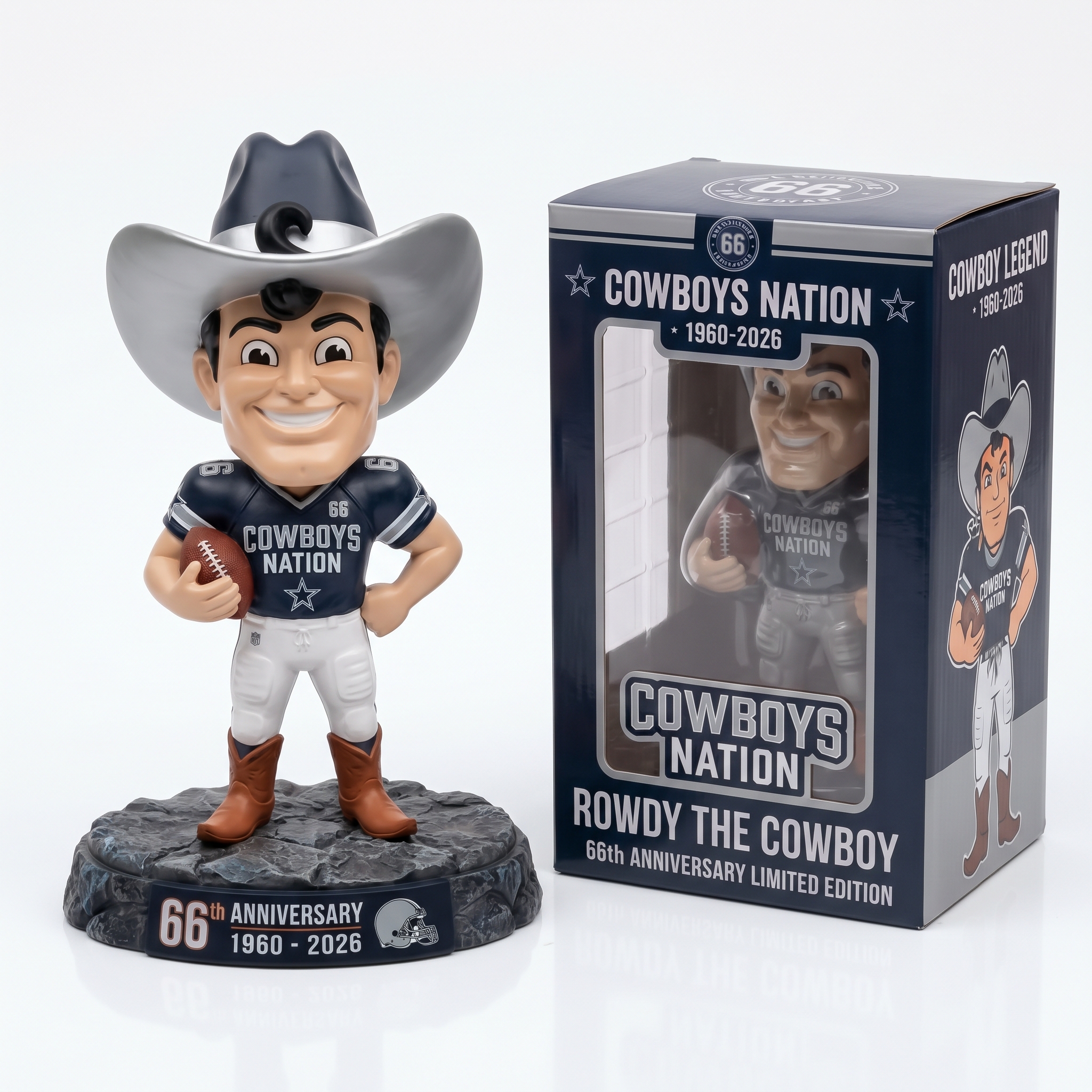 🤠 Cowboys Nation Rowdy The Cowboy 66th Anniversary Figure 🏈