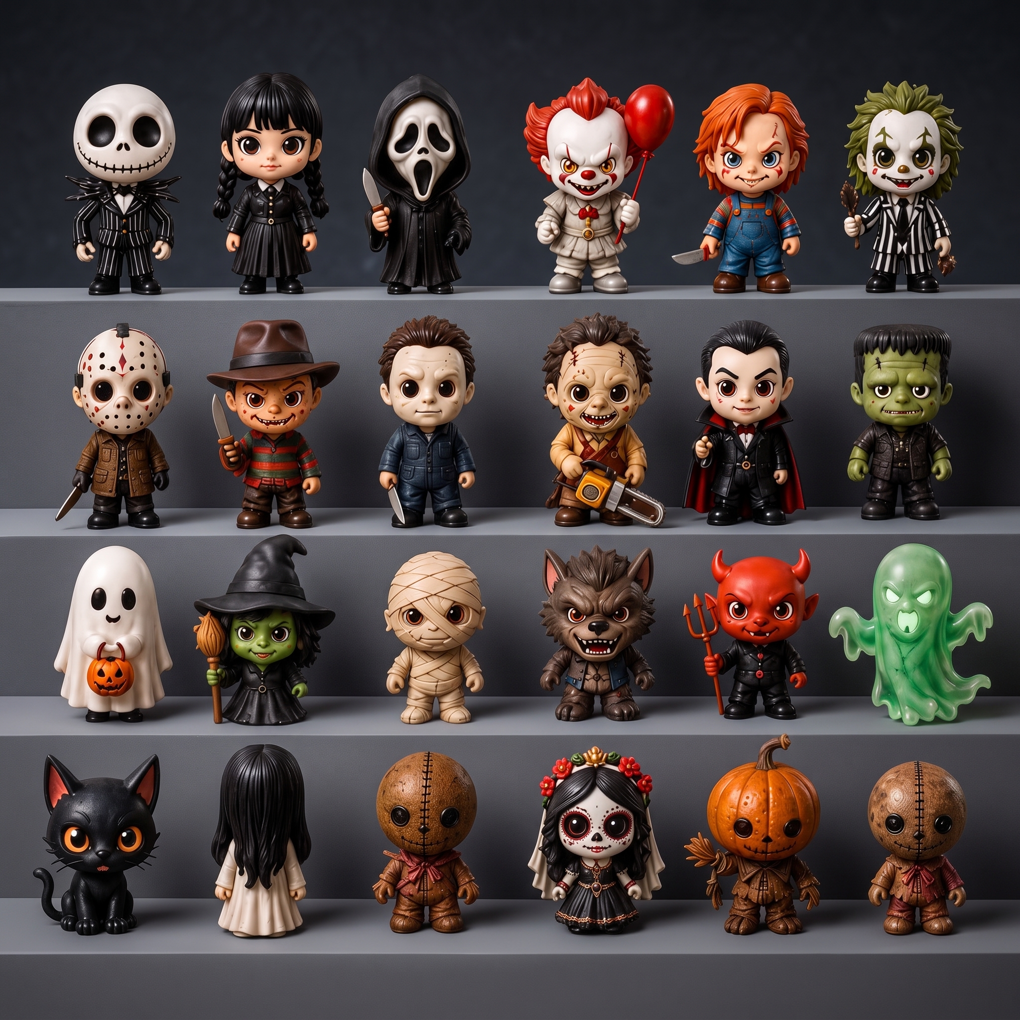 🎃Halloween Advent Calendar - 24 Days of Spooky Surprises & Horror Movie Legends Blind Box Countdown