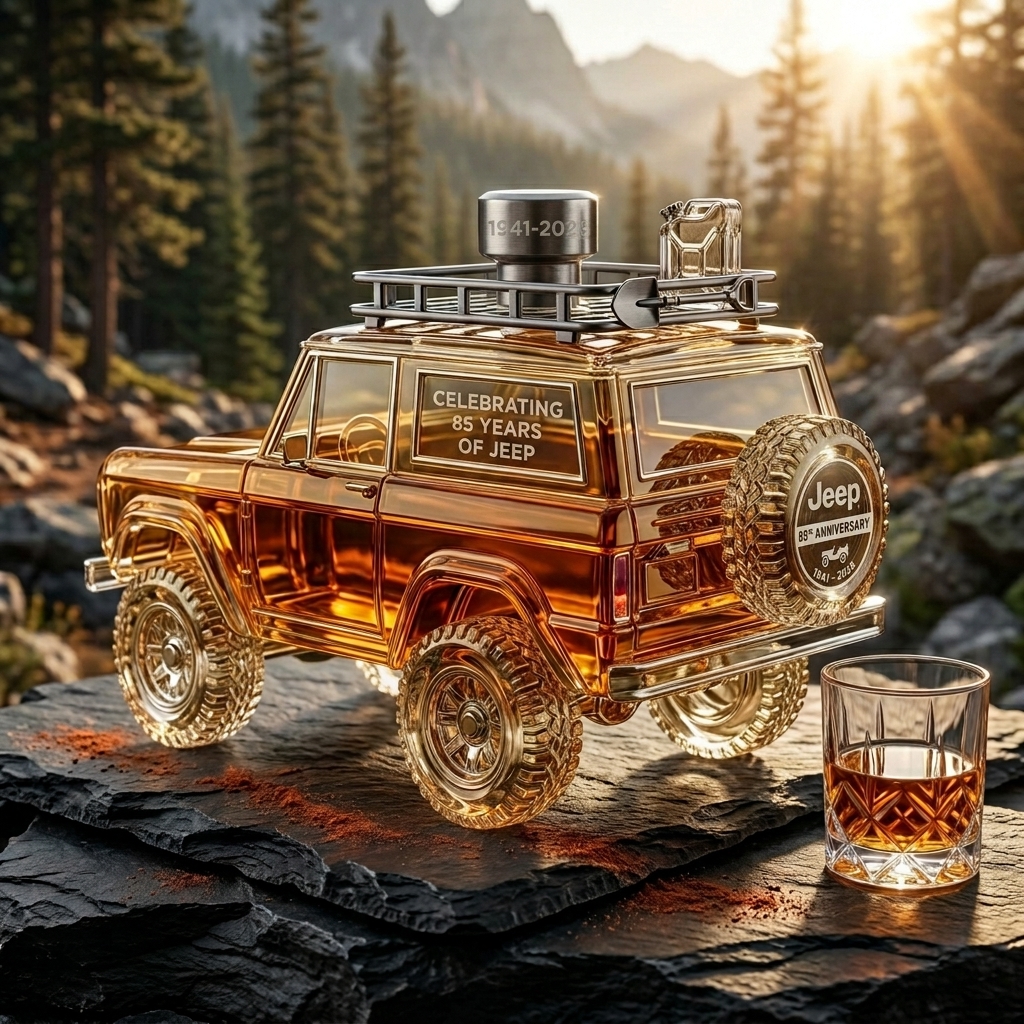 Jeep 85th Anniversary Off-Road 4x4 Whiskey Decanter 🚙⛰️