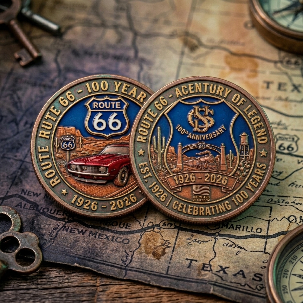 Route 66 100th Anniversary Challenge Coin