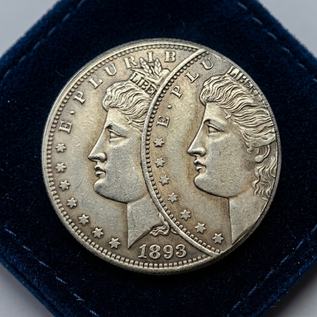 1893 Double Struck Mint Error Morgan Silver Dollar | Rare Double Stamping Replica Coin