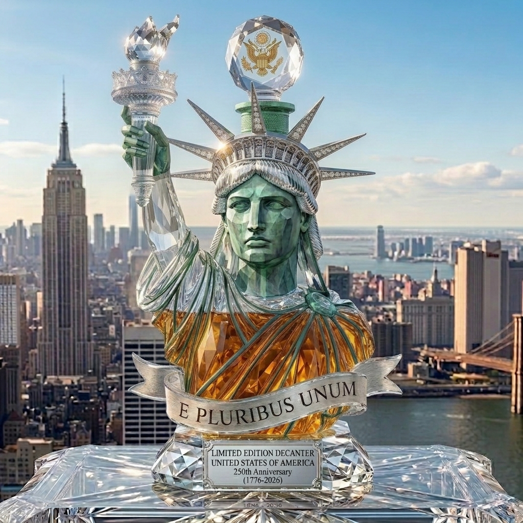 Statue of Liberty Official US 250th Anniversary Commemorative Crystal Glass Decanter