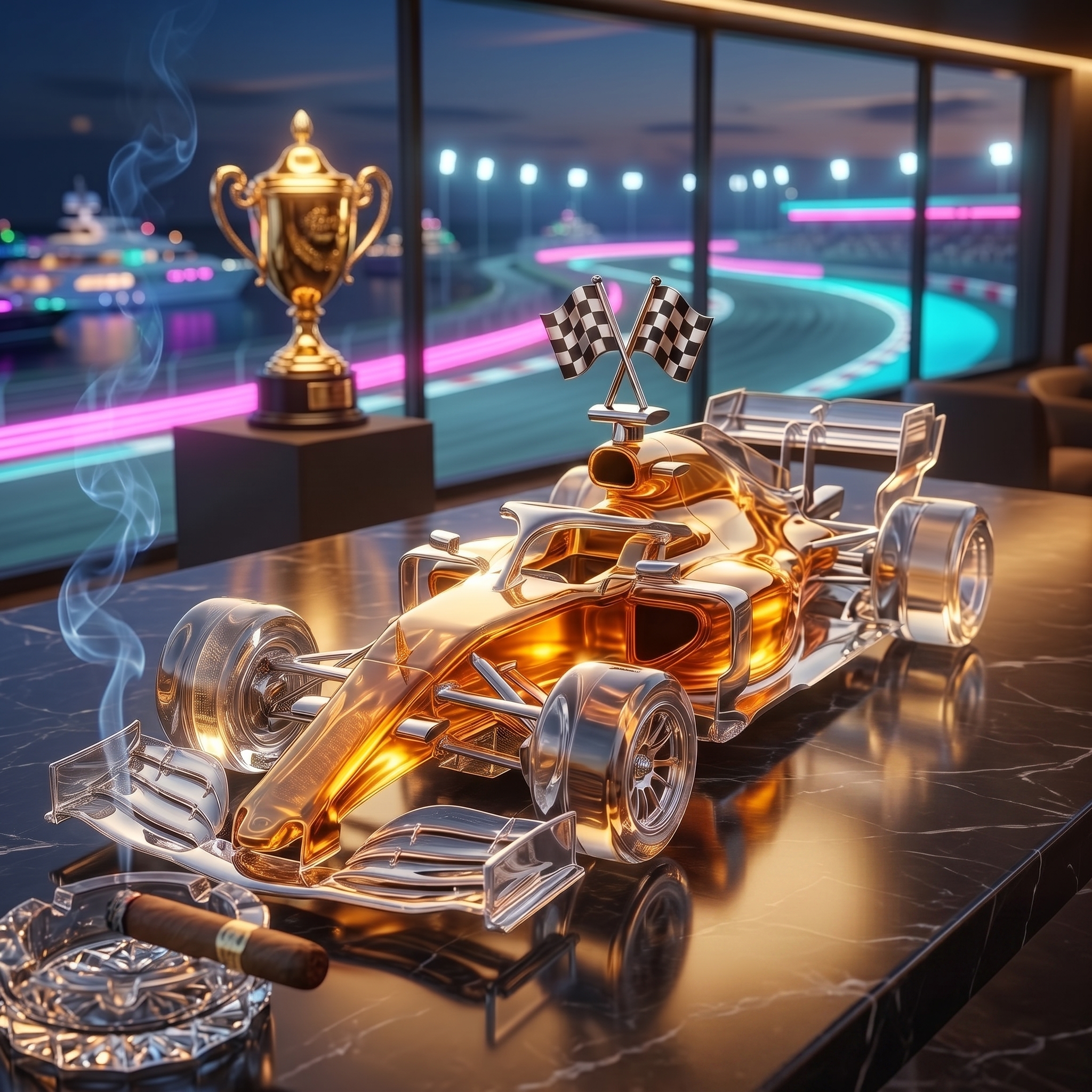 Formula 1 Grand Prix Edition Crystal Race Car Whiskey Decanter 🏎️🏁