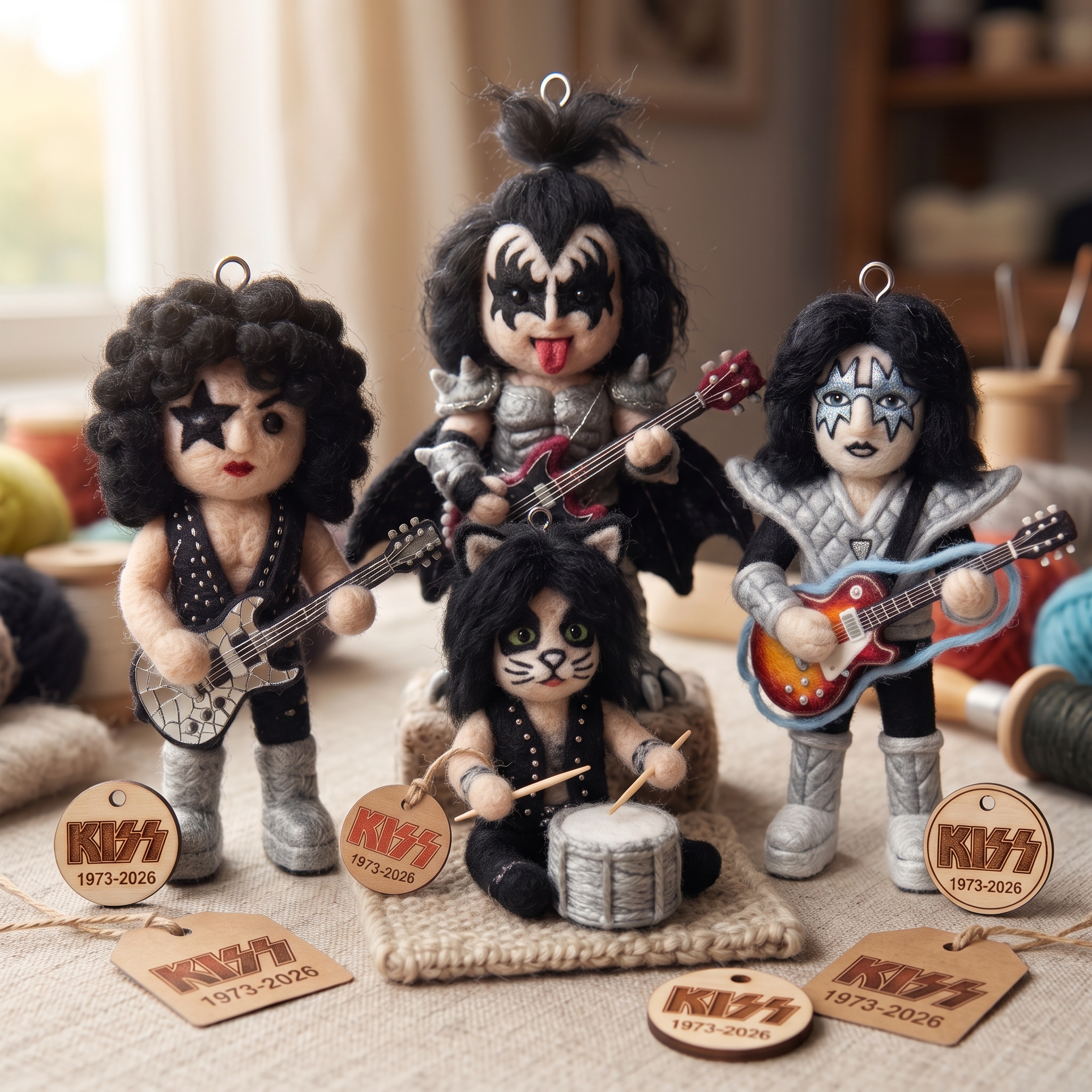 🎸 KISS Rock Legends Handmade Felt Chibi Doll (1973–2026) ⭐