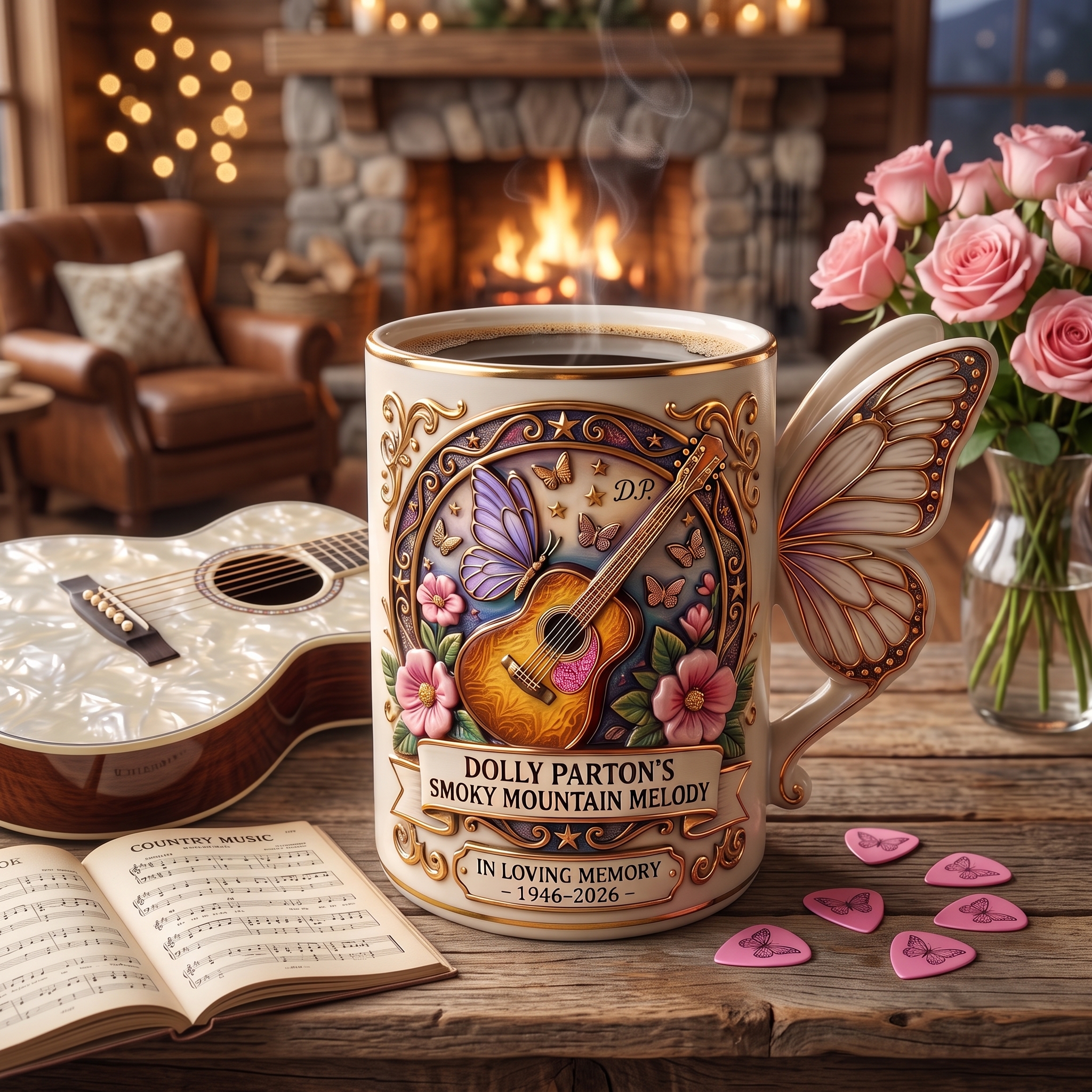 Dolly Parton "Smoky Mountain Melody" 3D Memorial Mug 🦋☕
