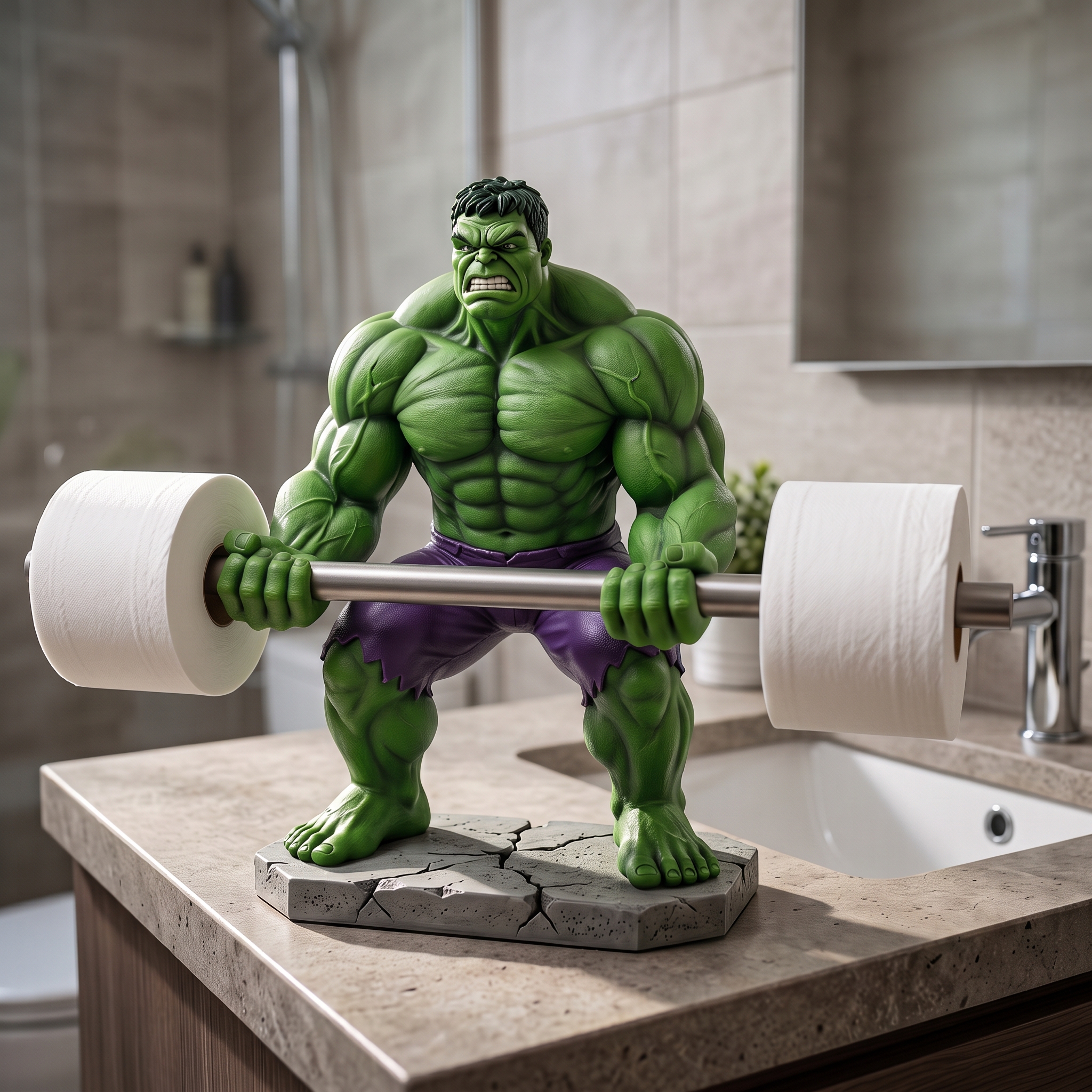 🏋️‍♂️ The Incredible Hulk Heavy Lifter Toilet Paper Stand 💪