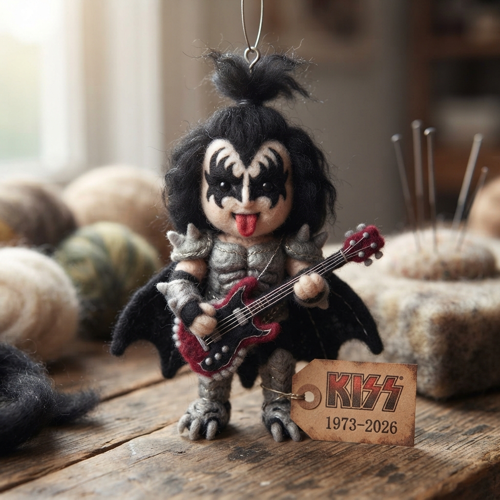 🎸 KISS Rock Legends Handmade Felt Chibi Doll (1973–2026) ⭐