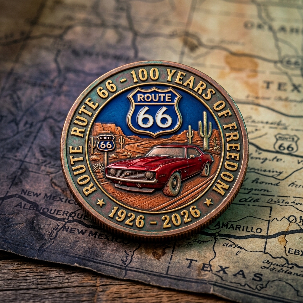 Route 66 100th Anniversary Challenge Coin