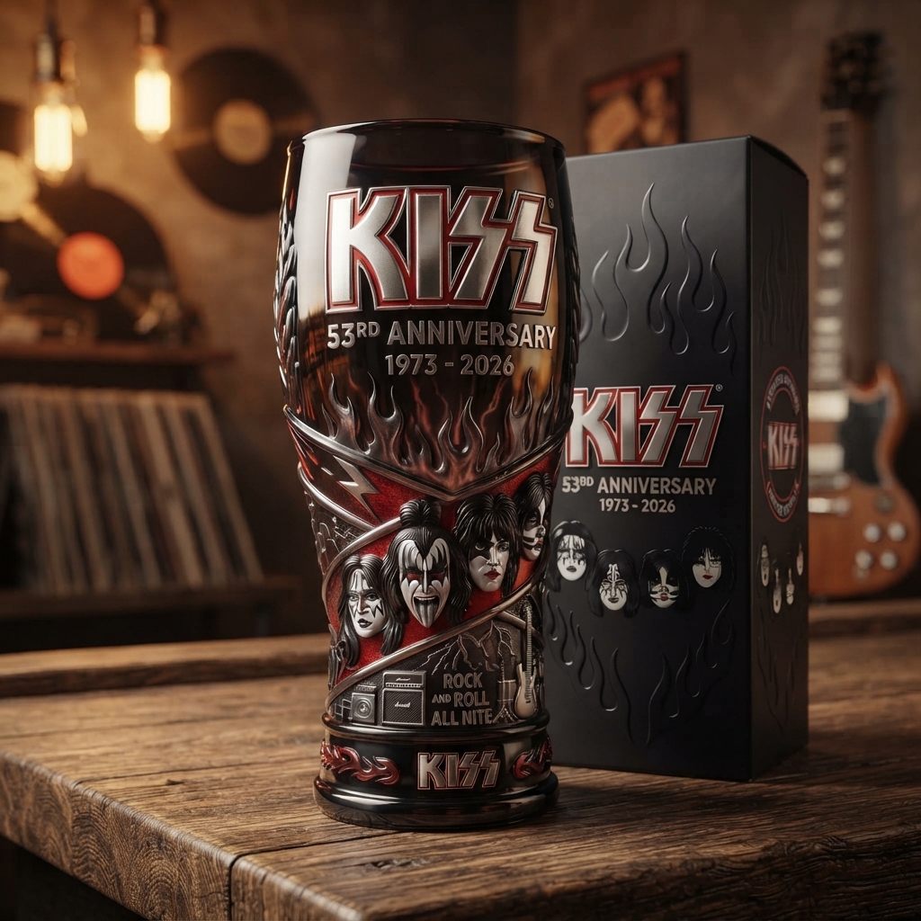 🎸 KISS Rock Legends Beer Glass (1973–2026) 🍺