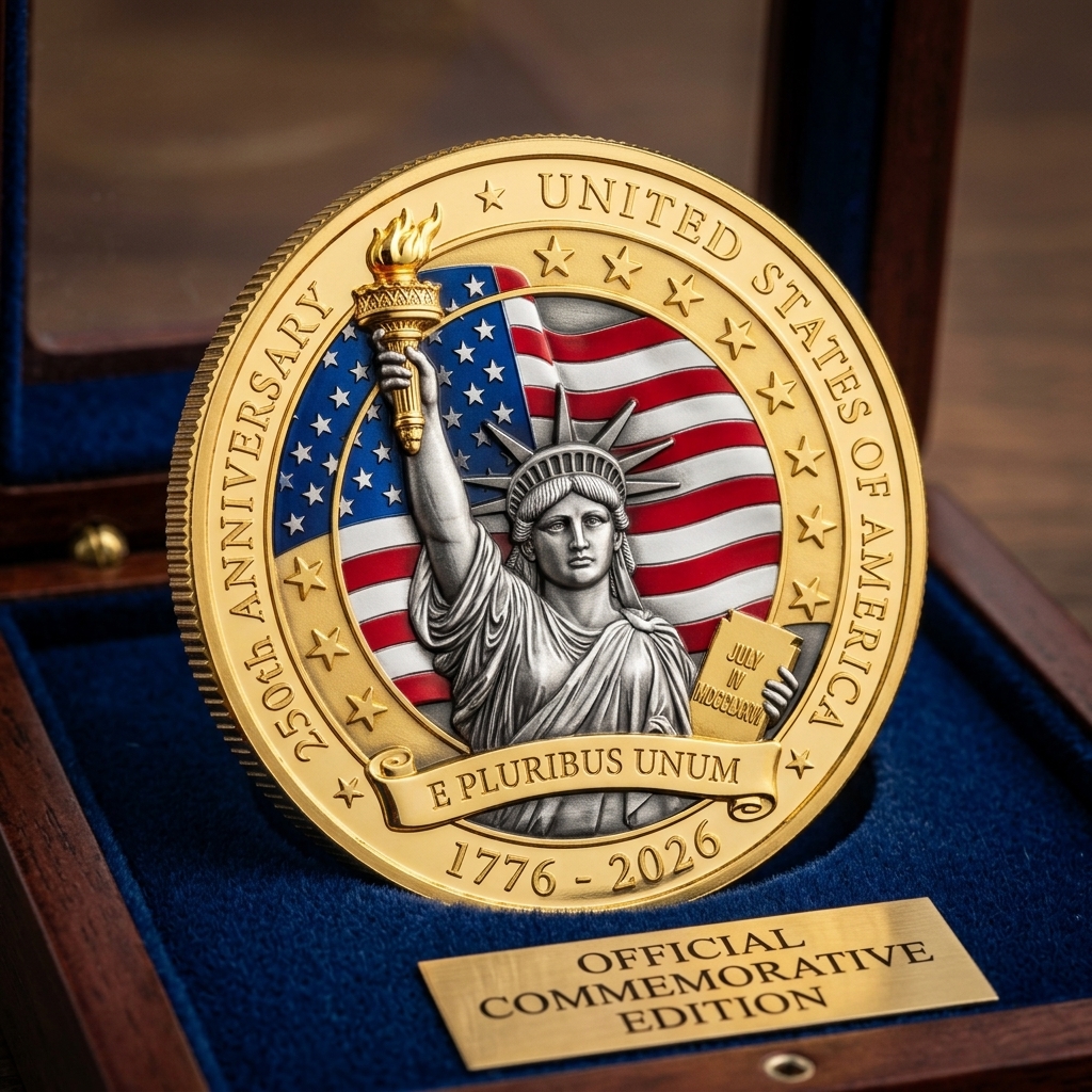 USA 250th Anniversary Commemorative Challenge Coin
