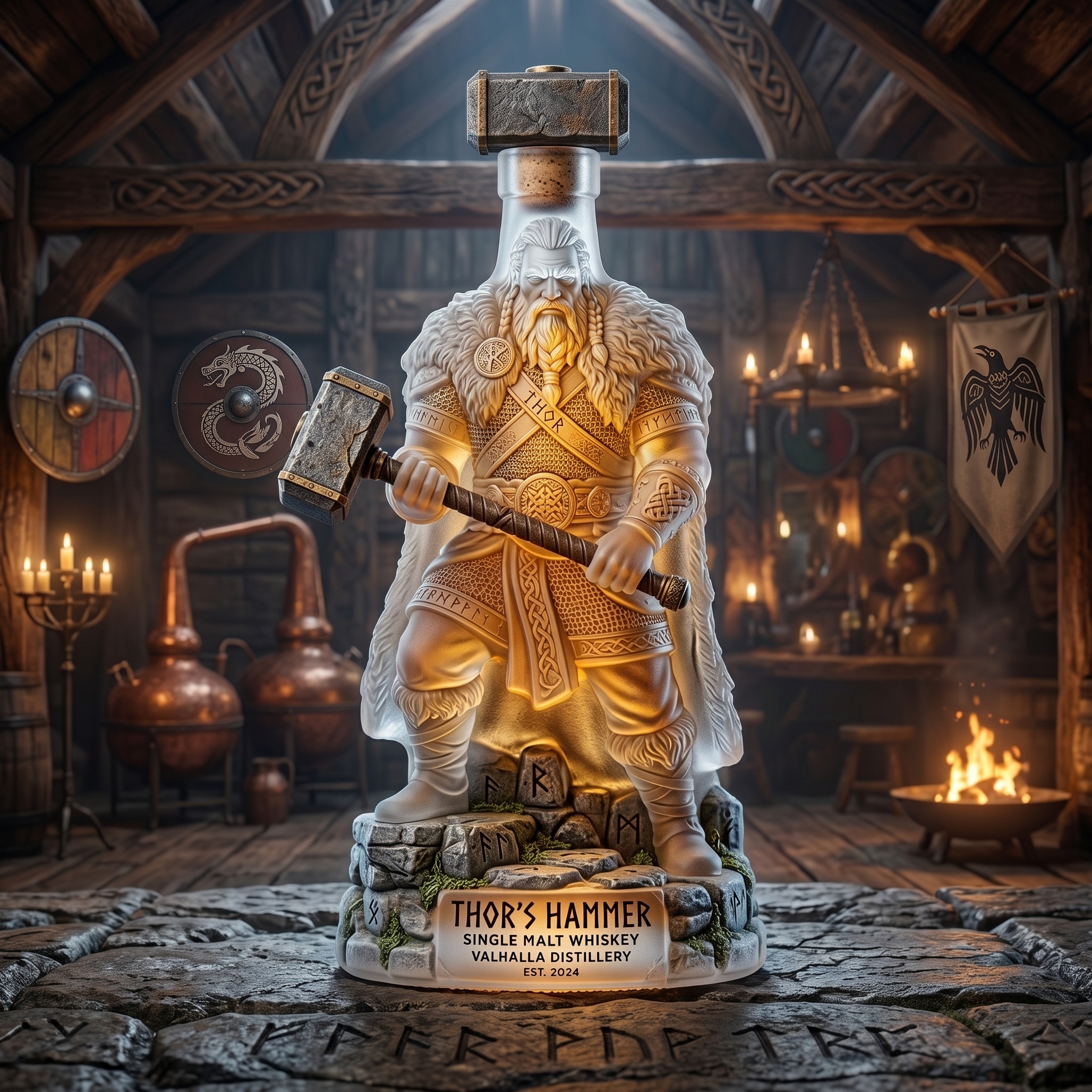 Thor’s Hammer Frosted Whiskey Decanter ⚡🥃
