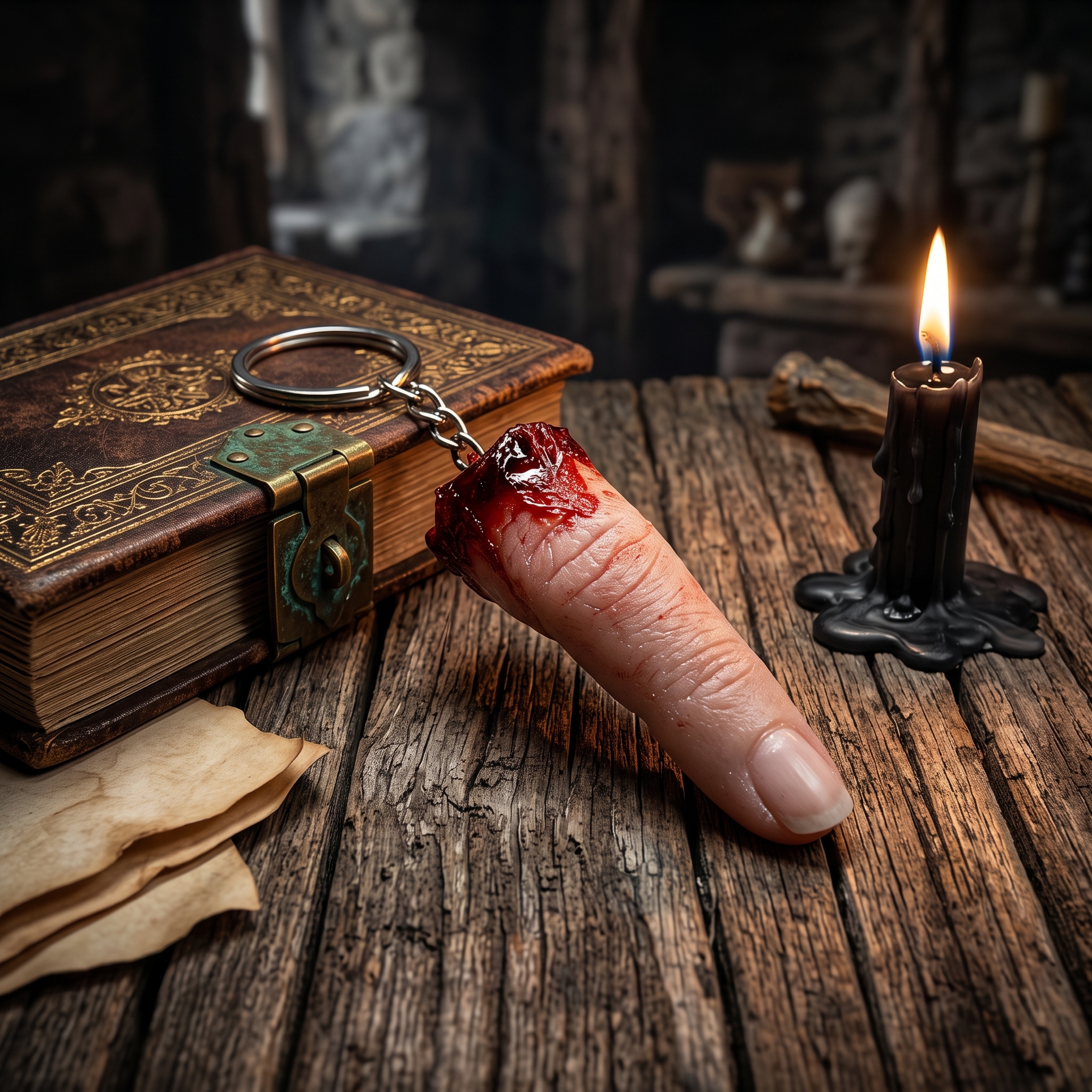 Realistic Severed Bloody Finger Keychain 🩸😱 | Halloween Party Prank Prop 💀🔑