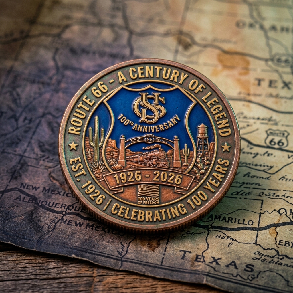 Route 66 100th Anniversary Challenge Coin