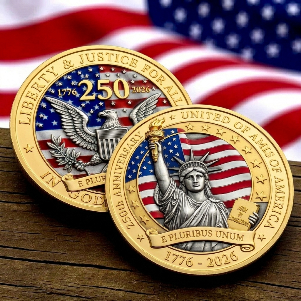 USA 250th Anniversary Commemorative Challenge Coin