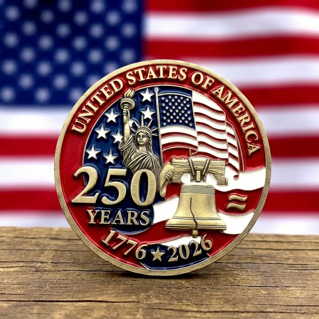 US Semiquincentennial 250th Anniversary Commemorative Challenge Coin (1776–2026)