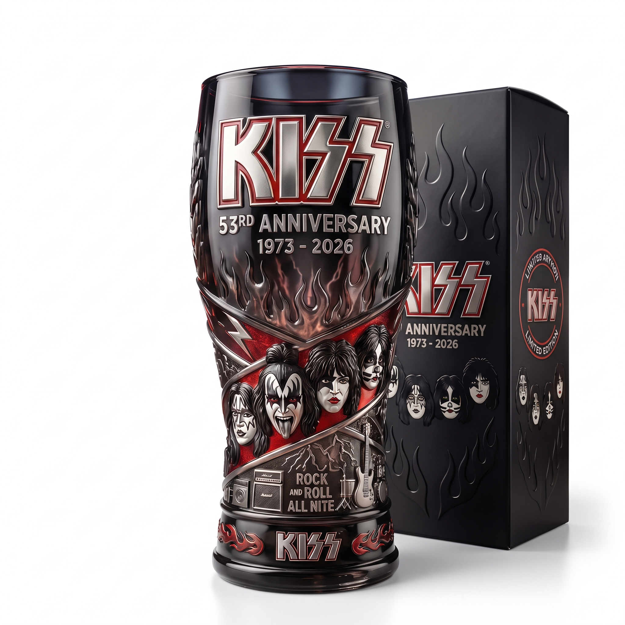 🎸 KISS Rock Legends Beer Glass (1973–2026) 🍺