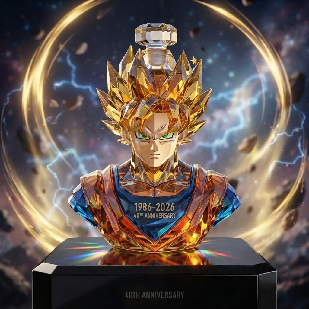 Super Saiyan 40th Anniversary Crystal Whiskey Decanter ⚡🔥 | Golden Warrior Spirits Bottle🥃✨