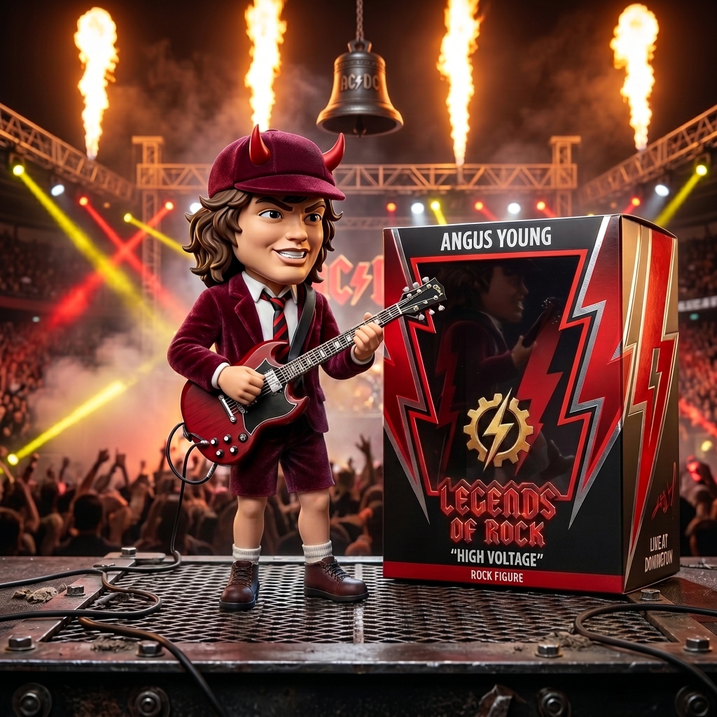 AC/DC Angus Young "High Voltage" Chibi Vinyl Art Figurine 🎸⚡