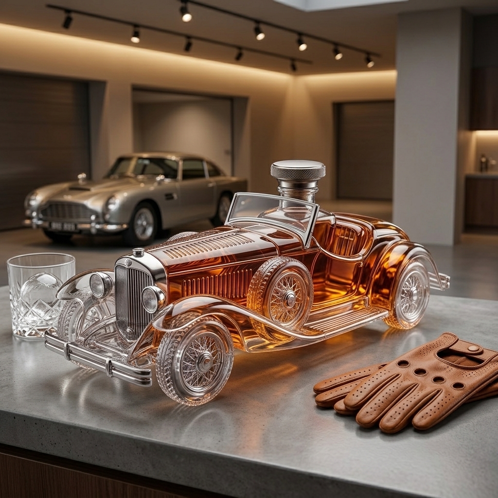 1930s Gatsby Classic Vintage Roadster Crystal Whiskey Decanter 🏎️🎩