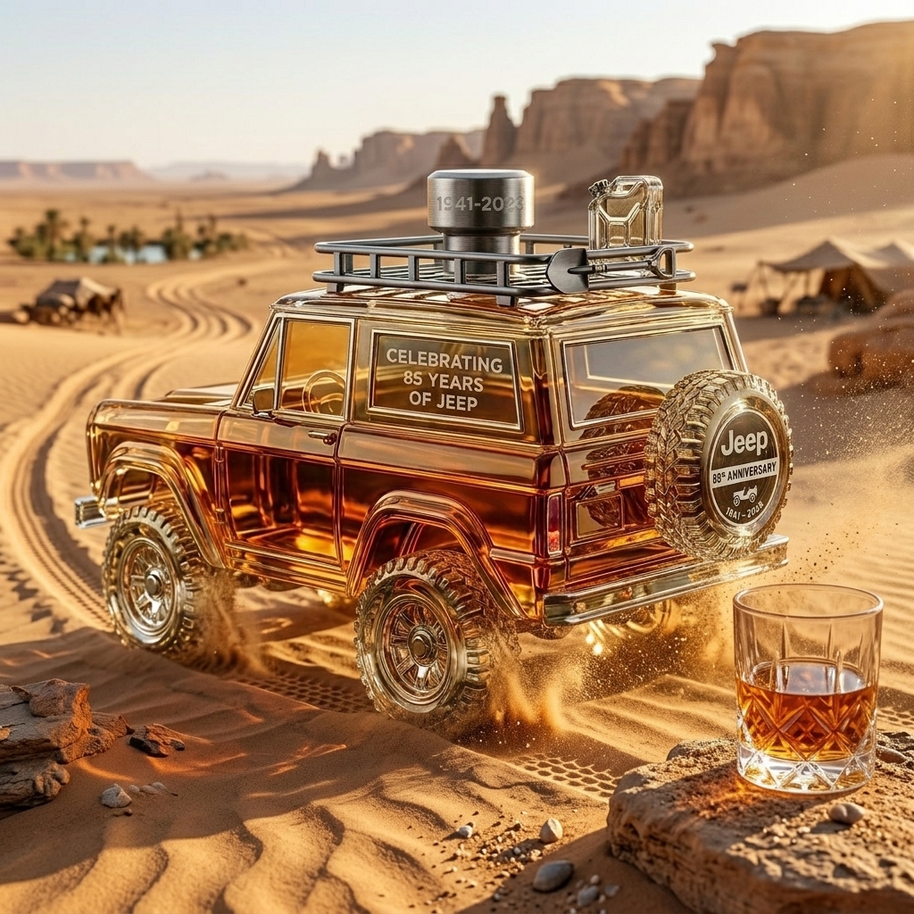 Jeep 85th Anniversary Off-Road 4x4 Whiskey Decanter 🚙⛰️