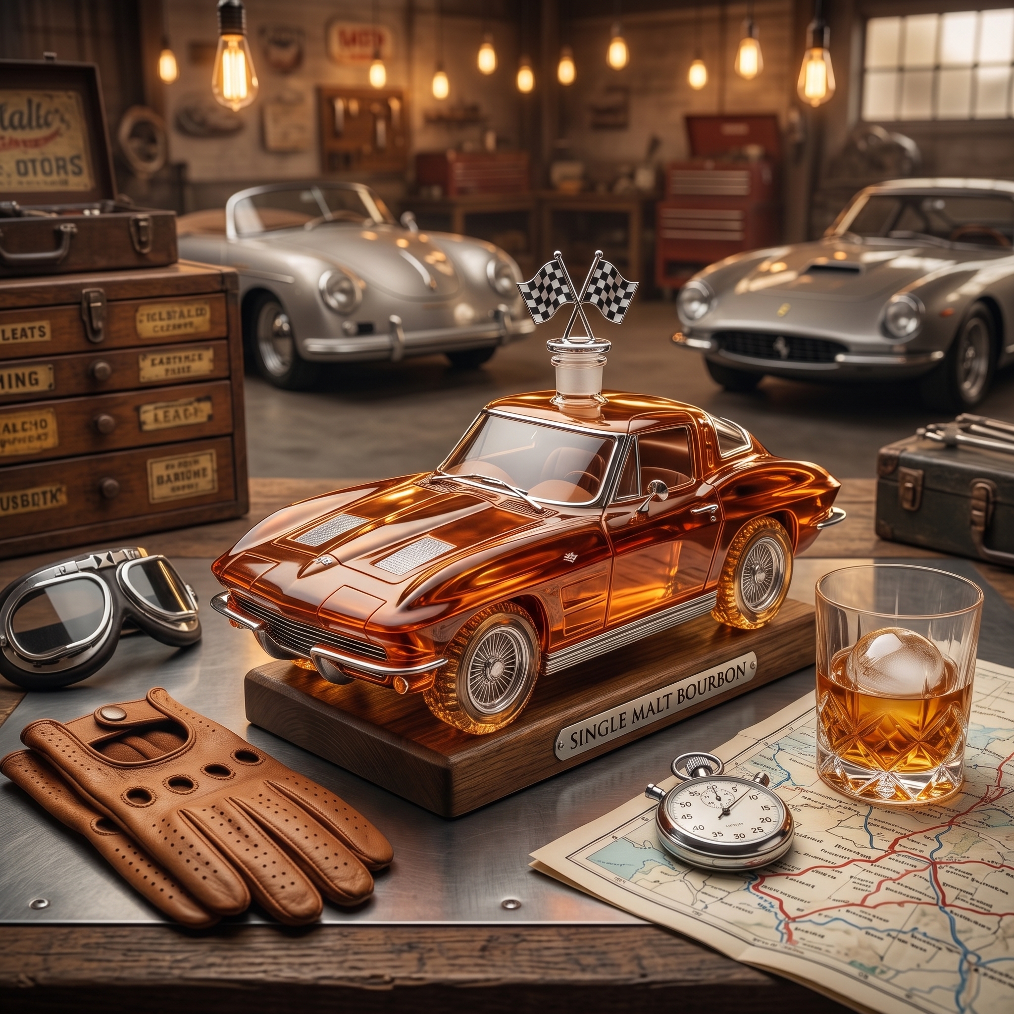 1963 Corvette Split-Window Crystal Whiskey Decanter 🏎️💨