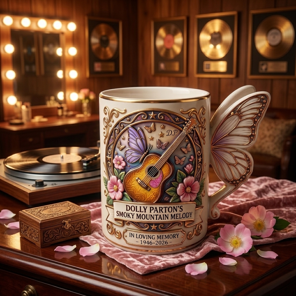 Dolly Parton "Smoky Mountain Melody" 3D Memorial Mug 🦋☕