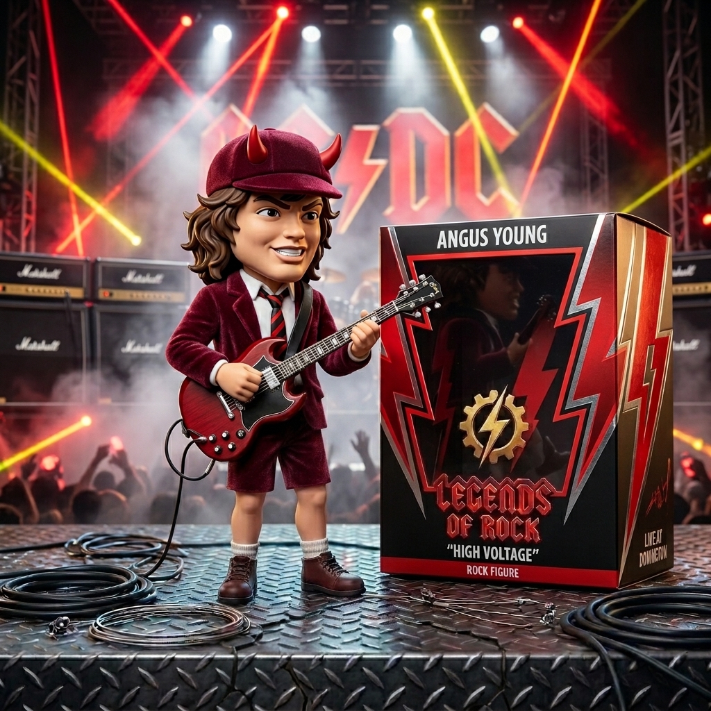 AC/DC Angus Young "High Voltage" Chibi Vinyl Art Figurine 🎸⚡
