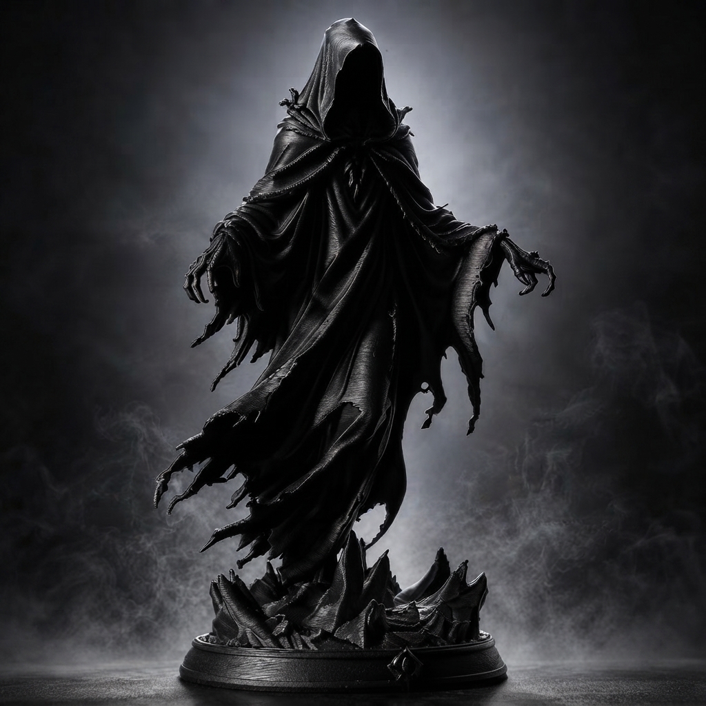 The Shadow Wraith Dark Gothic Statue 🌑🕯️ | Cloaked Grim Reaper Desktop Sculpture🖤✨