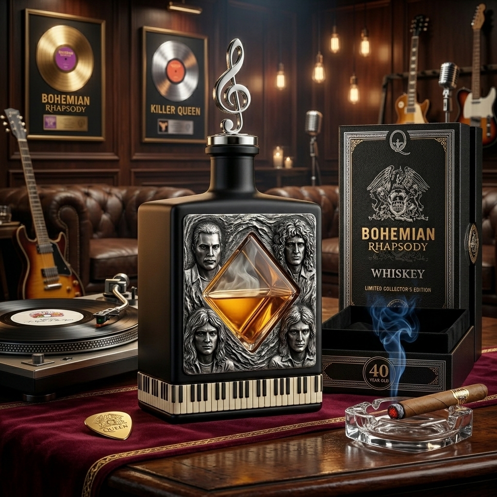 Queen "Bohemian Rhapsody" Collector’s Edition Whiskey Decanter 👑🎹